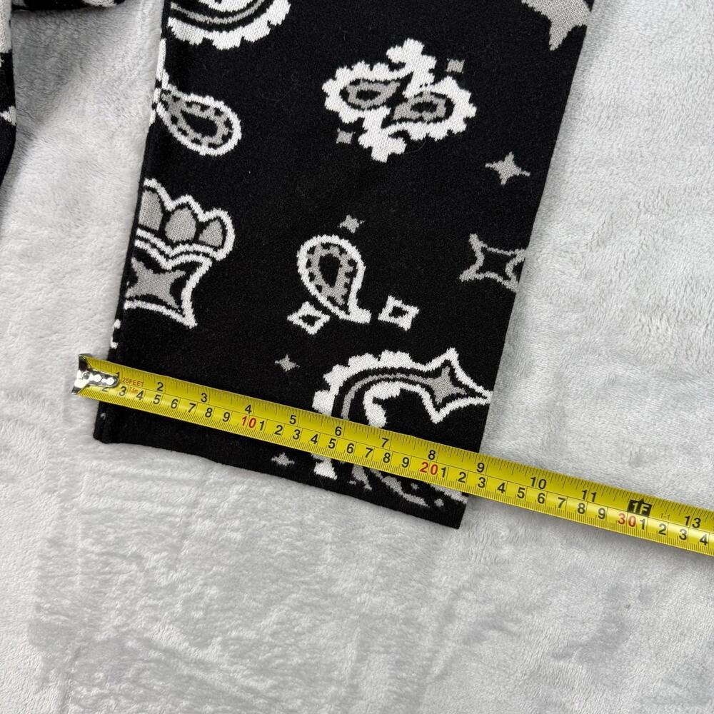 MNML Bandana Pattern Knit Sweatpants Straight Leg Paisley Streetwear Sz L Relax - Picture 6 of 9